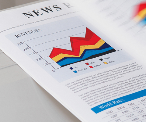 printed report of revenue and metrics