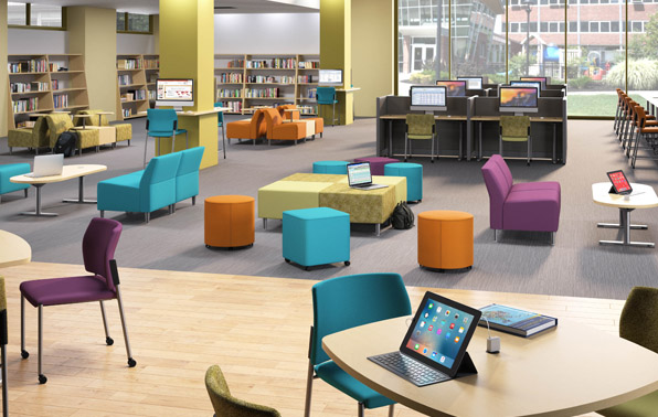 a 3D-rendered learning space