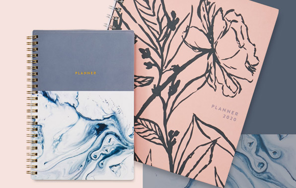 decorative spiral-bound notebooks